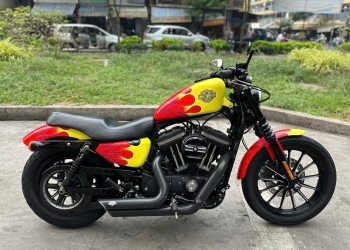 HARLEY_DAVIDSON_Sportster_iron_883cc ABS Độ Dáng Bobber  vàng đỏ , HQCN Date 2010 chính chủ